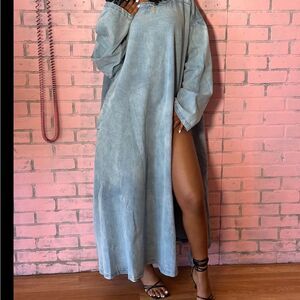 NWT Pretty Pieces oversized Denim long Dress size M.